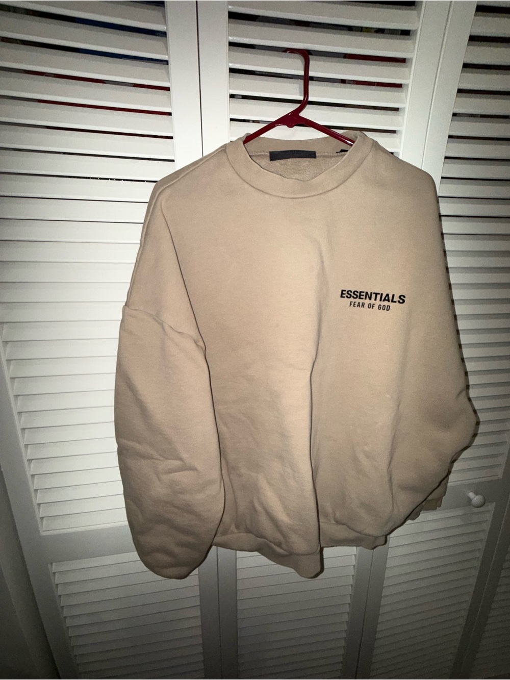 Fear of God ESSENTIALS Beige Crewneck Oversized Sweater
